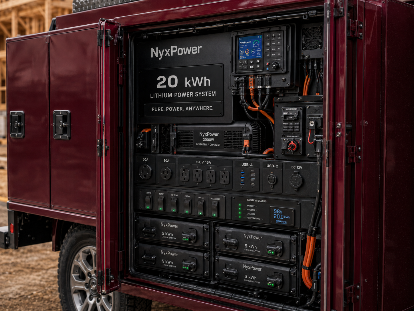 NyxPower lithium power cabinet